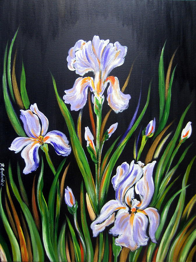 I love Irises Painting by Roberto Gagliardi