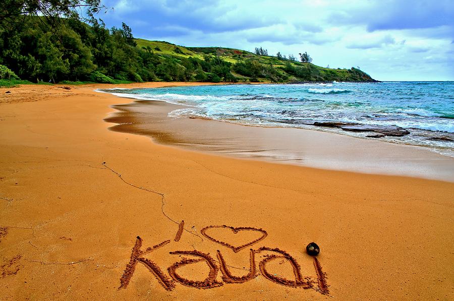 Paradise Photograph - I Love Kauai by DJ Florek