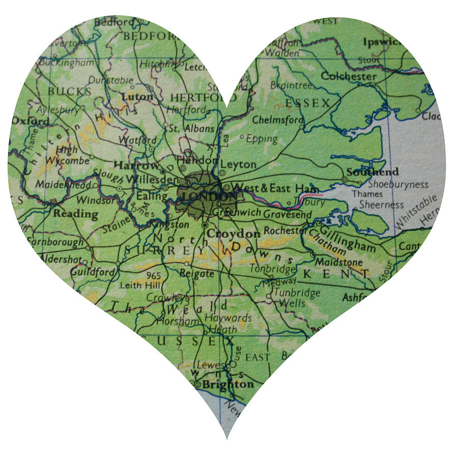 I Love London Heart Map Photograph by Georgia Clare