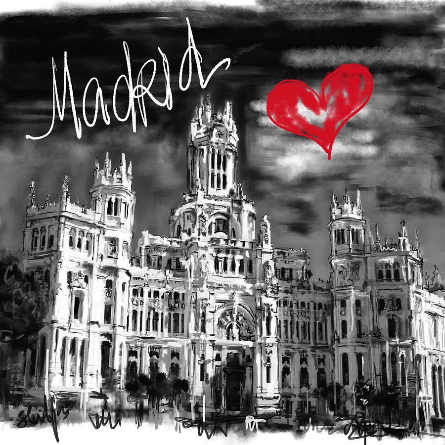 I love Madrid  Digital Art by Sladjana Lazarevic