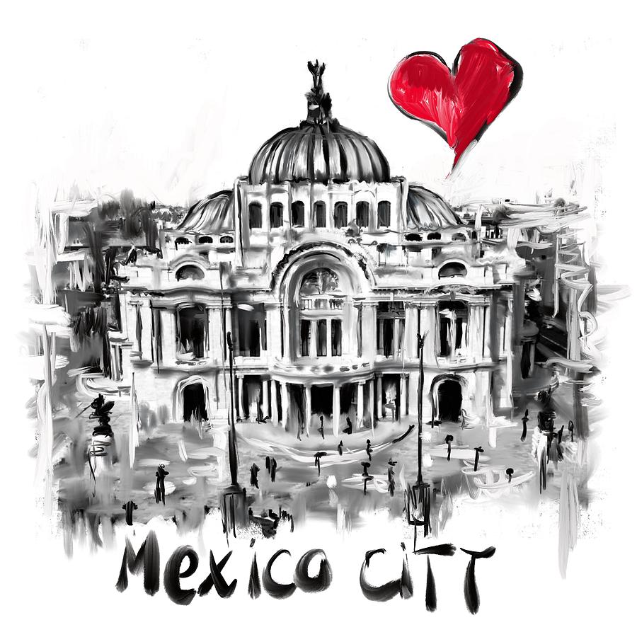 I love Mexico City  Digital Art by Sladjana Lazarevic