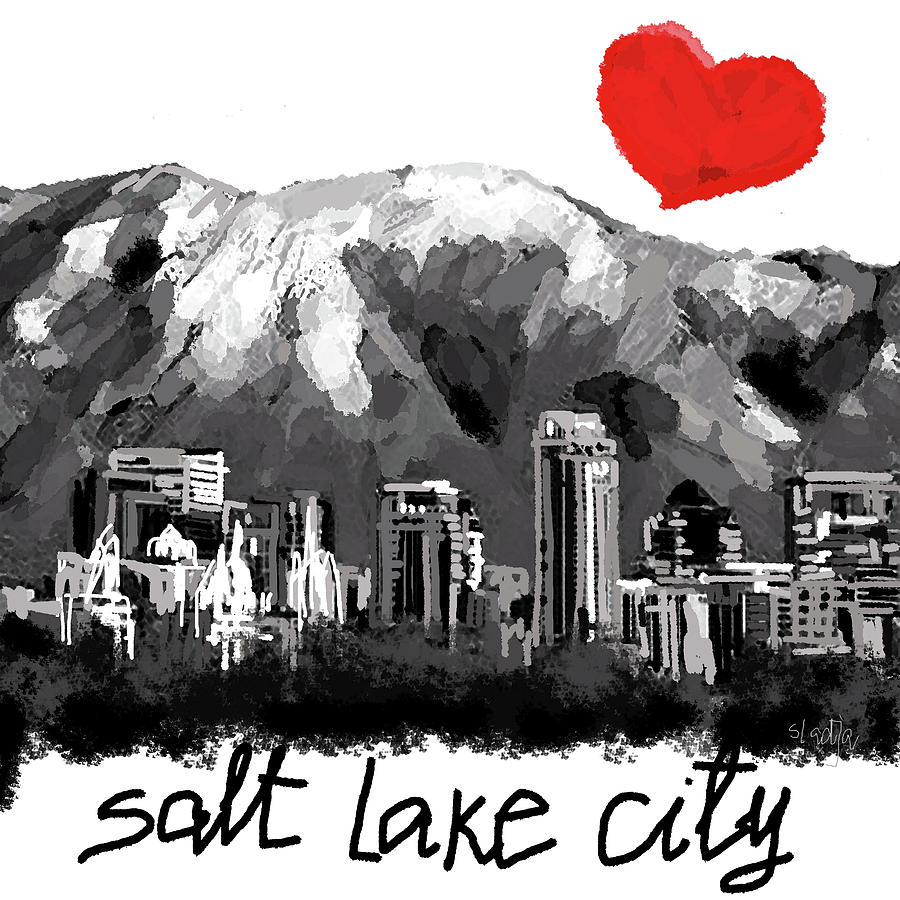 I love Salt Lake City  Digital Art by Sladjana Lazarevic