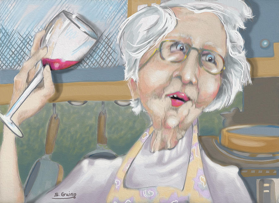 Wine Painting - I Love To Cook  by Shane Guinn