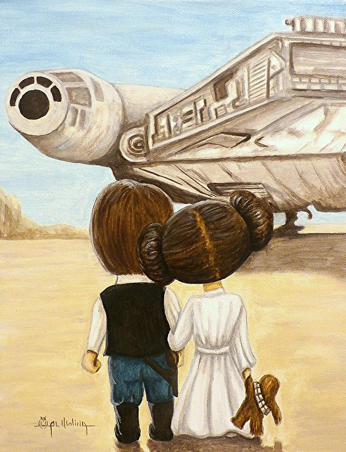 Star Wars Painting - I love you     I know by Al  Molina