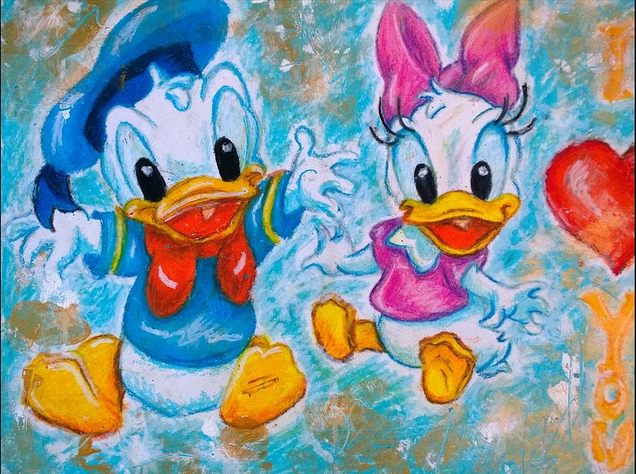 Disney Painting - I love you by Agnes V