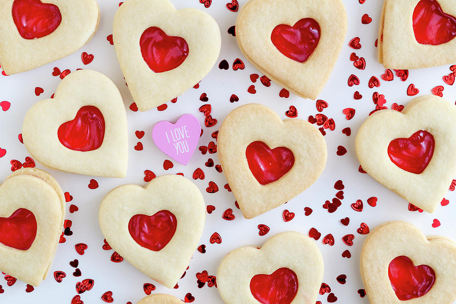 I Love You Heart Cookies Photograph by Teri Virbickis
