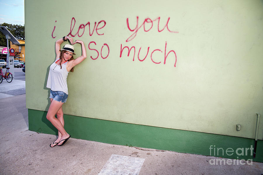 Austin Photograph - I love you so much mural on South Congress is one of Austin by Dan Herron