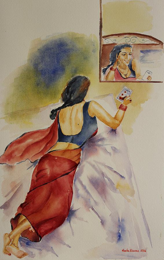 Mirror Painting - I Miss You by Geeta Yerra