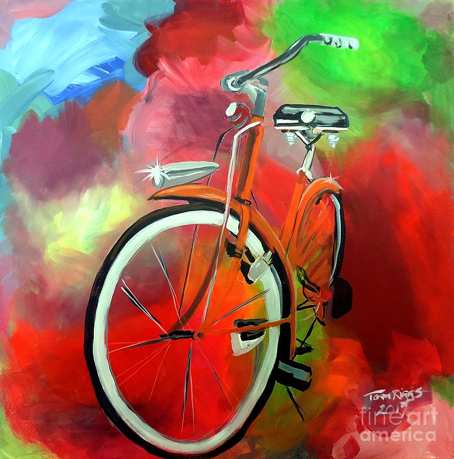 I Ride My Bike Painting by Tom Riggs