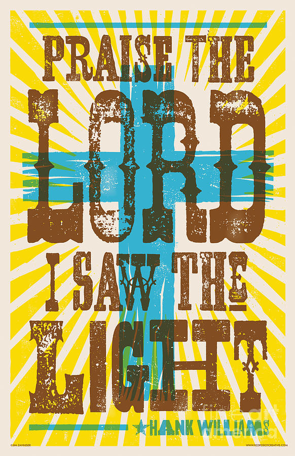 Johnny Cash Digital Art - I Saw The Light Lyric Poster by Jim Zahniser