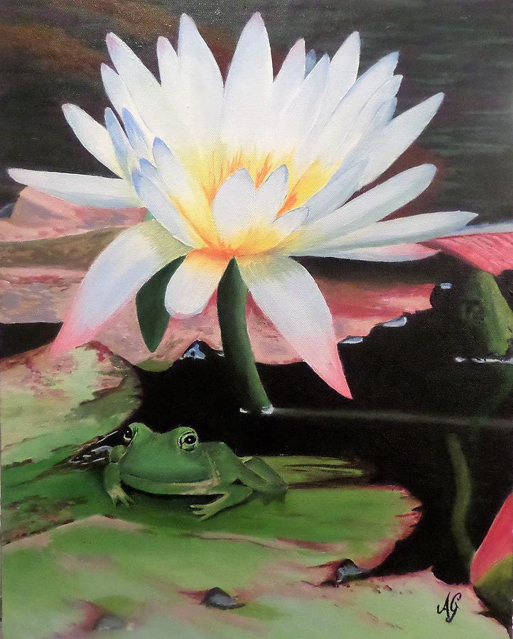 I see a little frog Painting by Anne Gardner