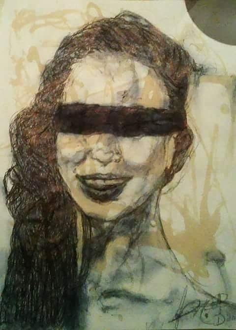 Ink Drawing - I See No Color- Blinds by Dune-Micheli Patten