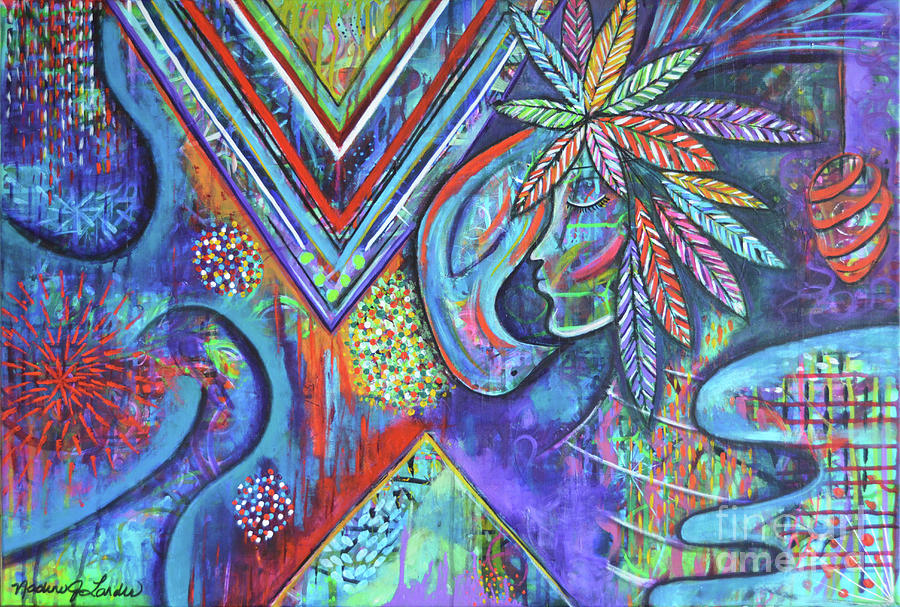 Indian Princess Painting - I See You by Nadine Larder Indian Princess Painting - I See You by Nadine Larder
