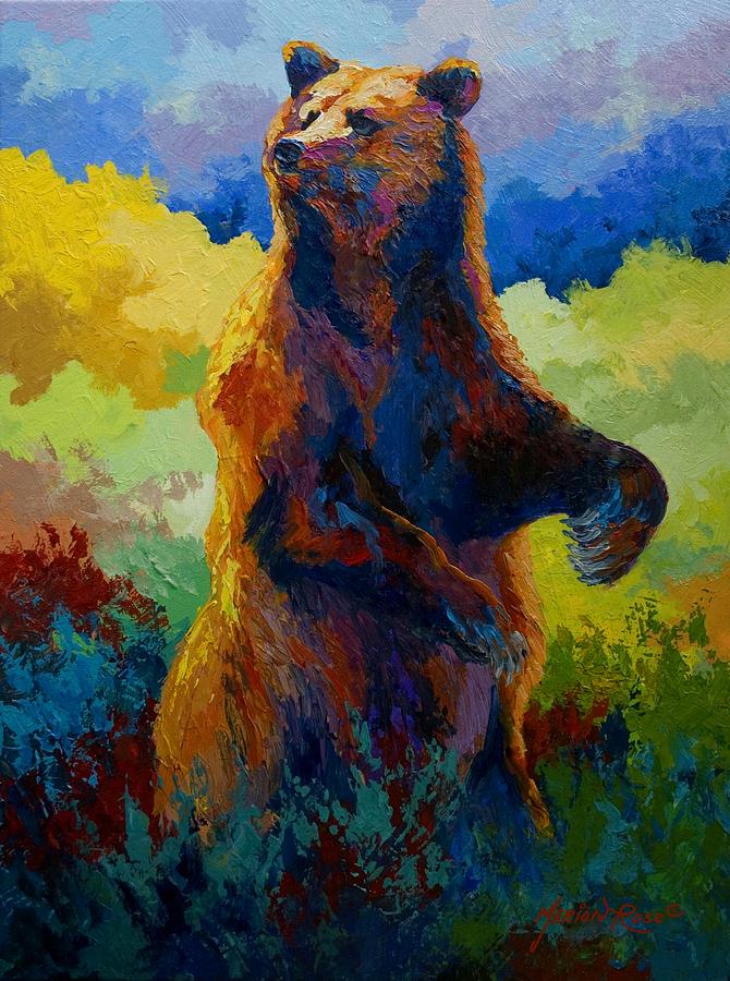 I Spy - Grizzly Bear Painting by Marion Rose