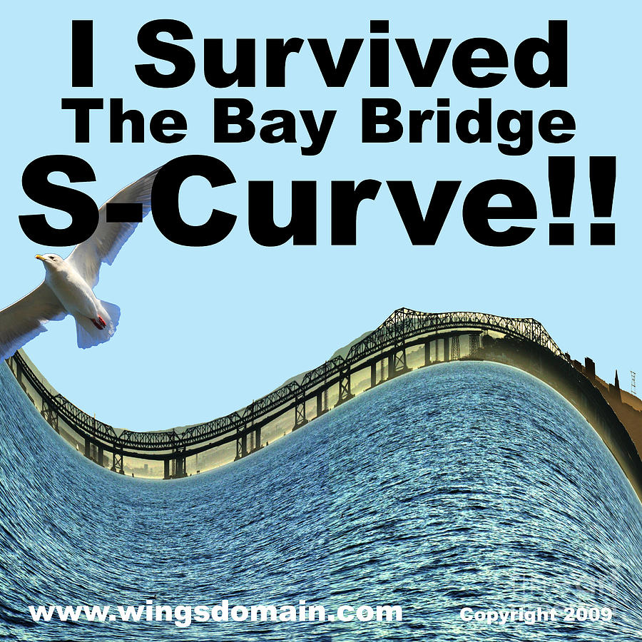 I Survived the Bay Bridge S.Curve Photograph by Wingsdomain Art and Photography