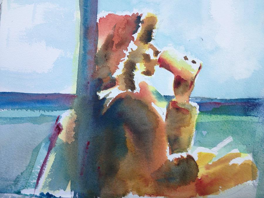 Coffee Painting - I think I know her... by J Worthington Watercolors