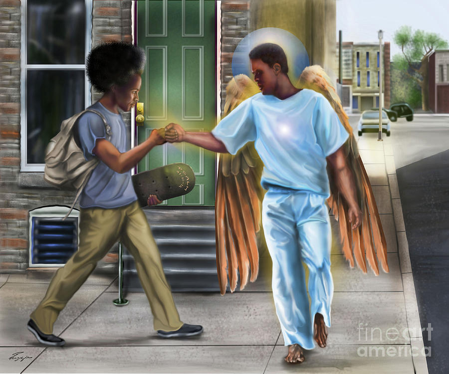 I Walk With Angels Painting by Reggie Duffie