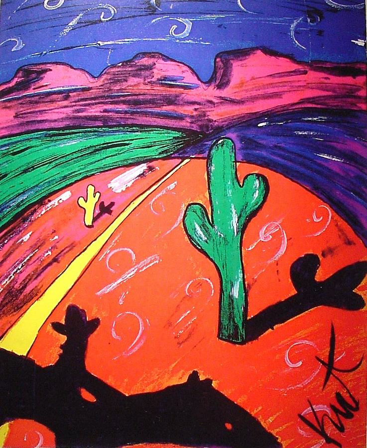 Desert Painting - I Wanna Be A Cowboy by Kurt Tallis