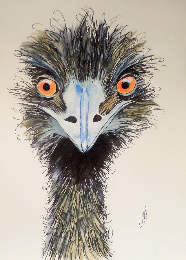 Emu Painting - I want to be alone by Anne Gardner