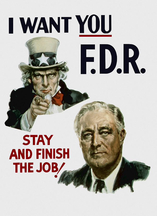 Franklin Roosevelt Painting - I Want You FDR  by War Is Hell Store
