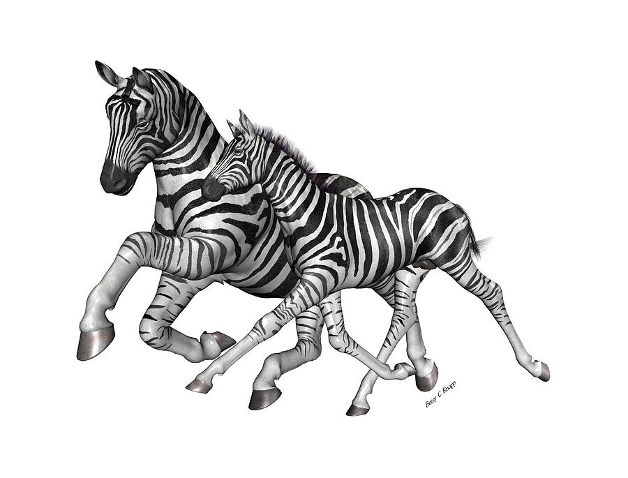 Zebra Digital Art - I Will Take You Home by Betsy Knapp