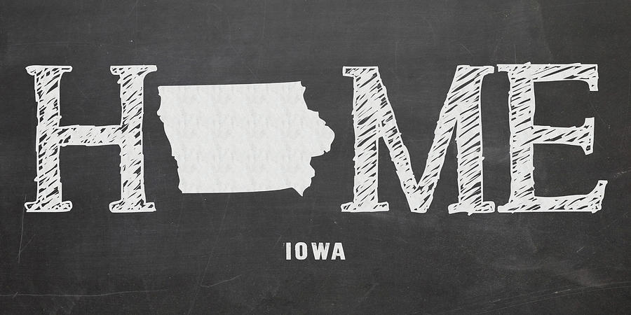 Iowa Map Mixed Media - IA Home by Nancy Ingersoll