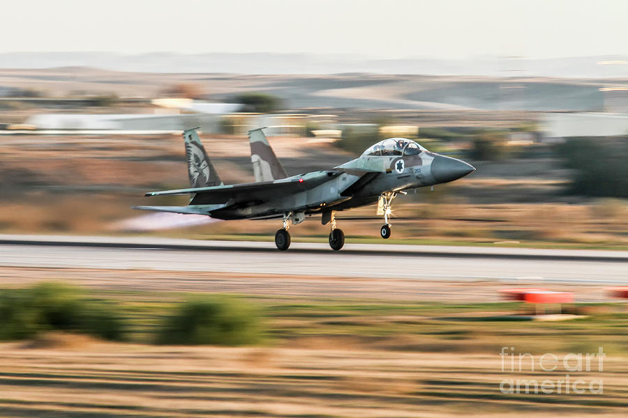 IAF F-15I Fighter jet at takeoff  Photograph by Amos Dor