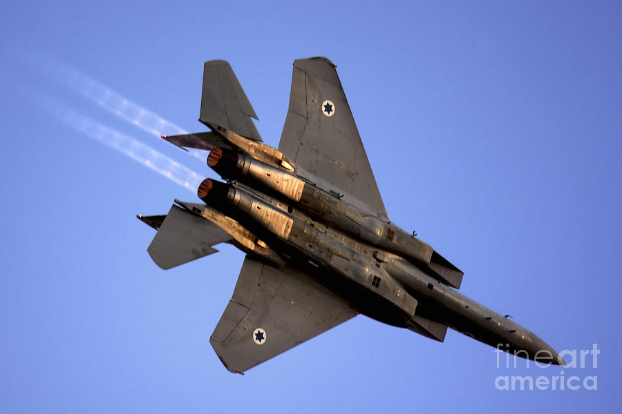 IAF F15I Fighter jet on blue sky Photograph by Nir Ben-Yosef