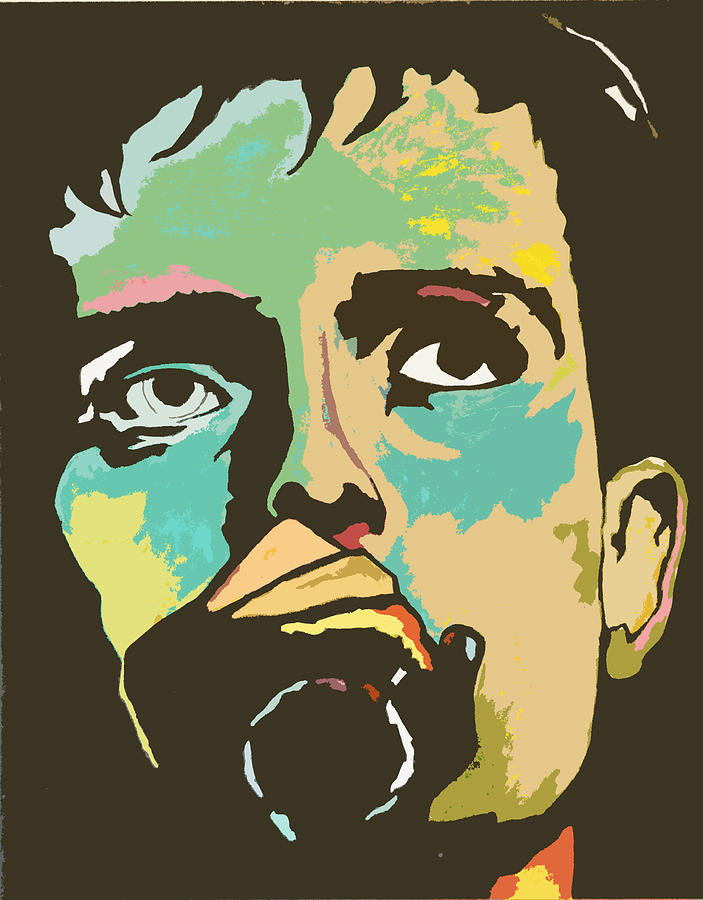 Ian Curtis Pop Art Portriat Painting by Andrew Orton