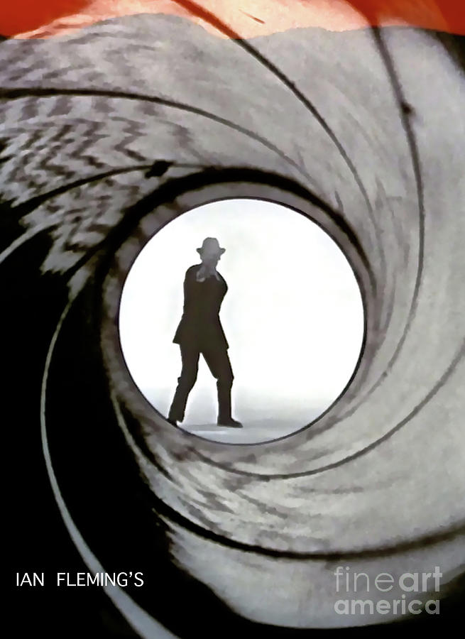 Ian Flemings, Dr. No, James Bond, gun barrel sequence Mixed Media by Thomas Pollart