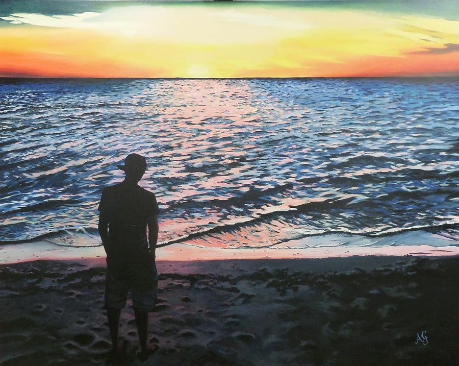Ians sunset Painting by Anne Gardner