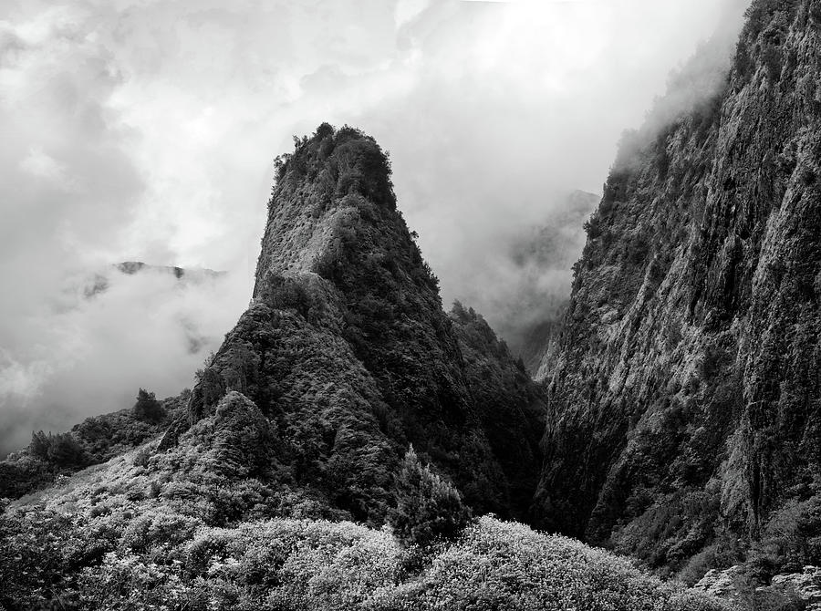 Iao Valley Black and White Photograph by Christopher Johnson