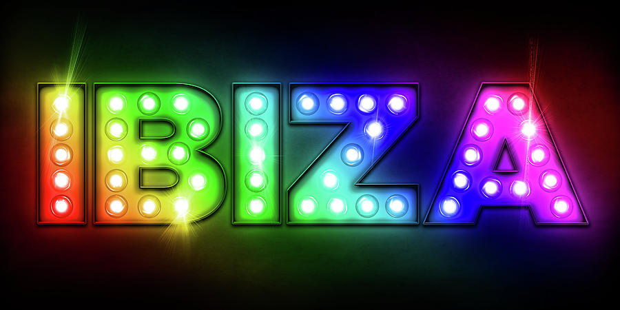 Broadway Digital Art - Ibiza in Lights by Michael Tompsett