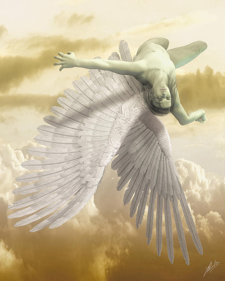 Icarus myth Digital Art by Quim Abella