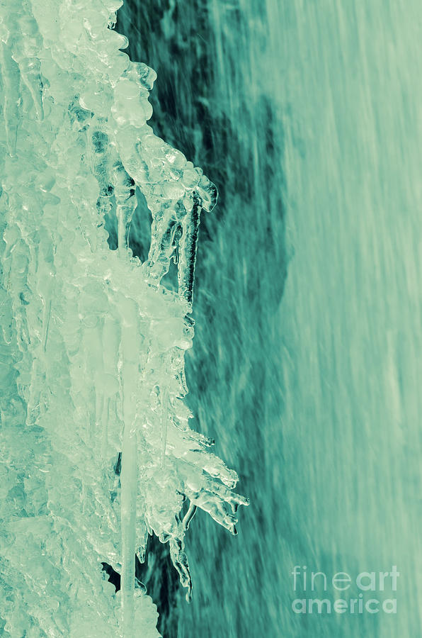 Ice and Falls Abstract Nature Photograph Photograph by PIPA Fine Art - Simply Solid