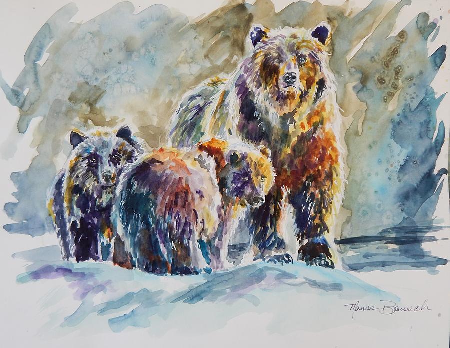 Bear Painting - Ice Bears by P Maure Bausch
