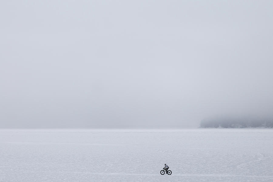 Ice biking Photograph by Aldona Pivoriene