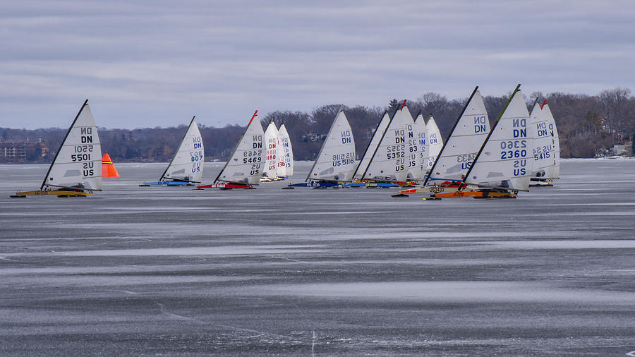 Ice boat racing - Madison - Wisconsin Photograph by Steven Ralser