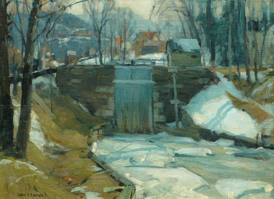 Ice Bound Locks Painting by John