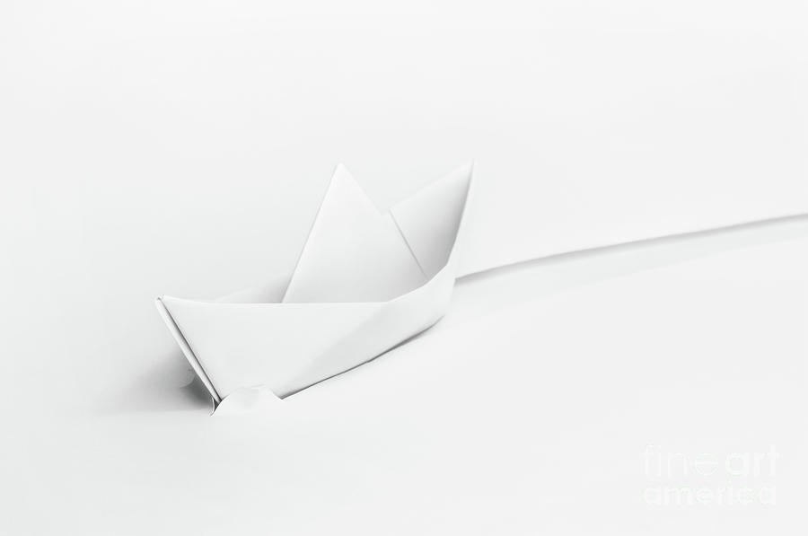 Origami Boat Photograph - Ice Breaker by Martin Williams