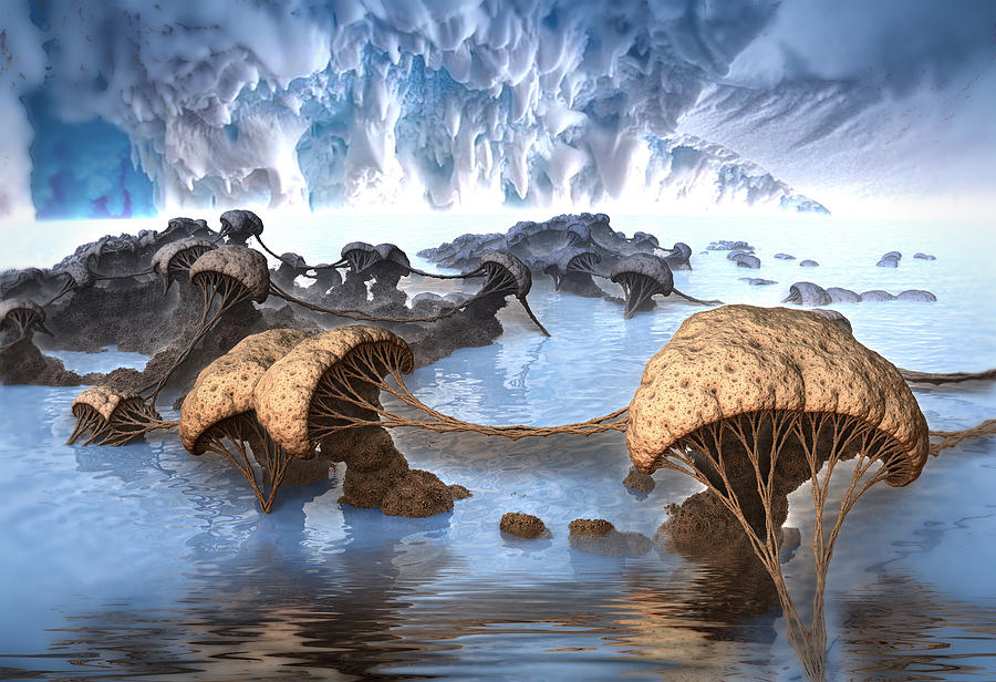 Ice Cavern Digital Art by Hal Tenny