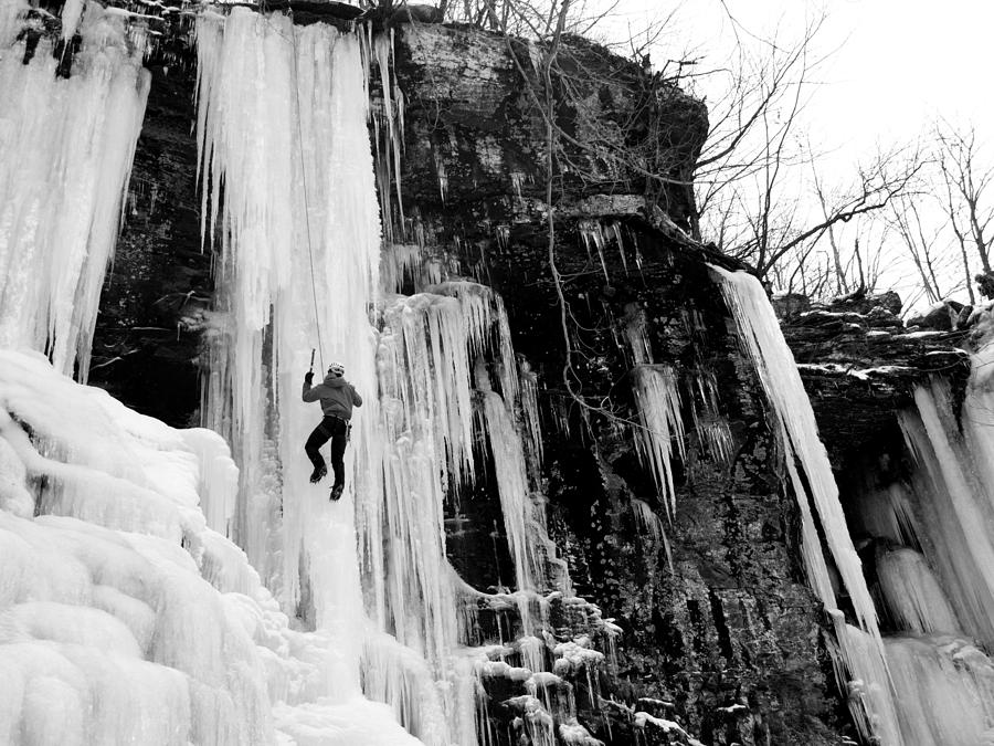 Winter Photograph - Ice Climber in Upstate New York by Brendan Reals