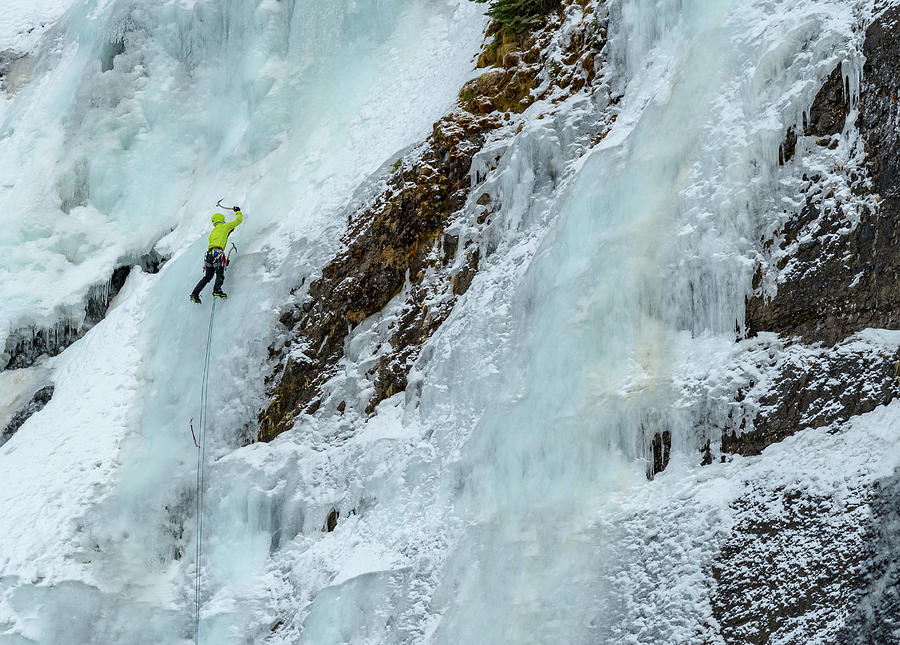 Boot Photograph - Ice Climbers on a route called Twin Falls  WI3 in Hyalite Canyon by Elijah Weber
