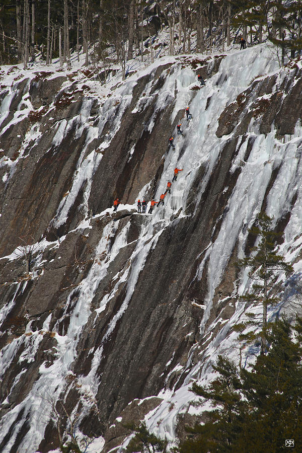 Ice Climbers on Megunticook Photograph by John Meader