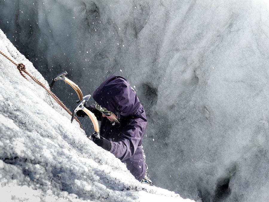 Sports Photograph - Ice Climbing by Menno Visser