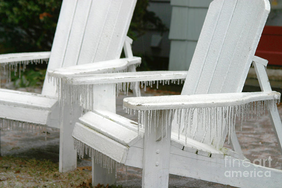 Ice-coated Chairs Photograph by Ted Kinsman