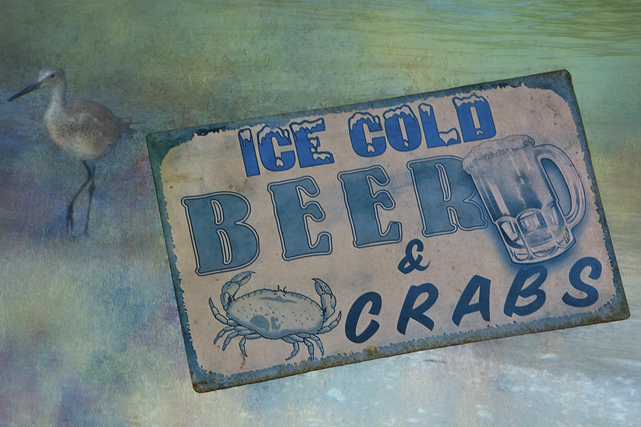 Ice Cold Beer and Crabs - Looks Like Summer at the Shore Photograph by Mitch Spence