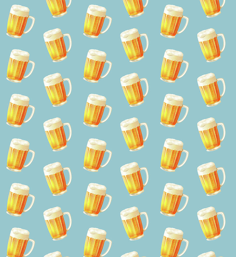 Beer Painting - Ice Cold Beer Pattern by Little Bunny Sunshine