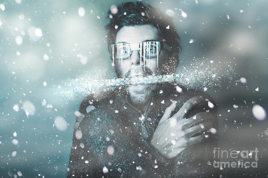 Ice cold winter man in a freeze of snow and frost  Photograph by Jorgo Photography