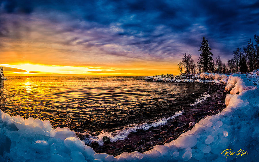 Ice-covered Lake Superior Shore near Tettegouche Photograph by Rikk Flohr